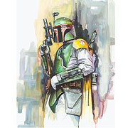 Star Wars Boba Fett On the Hunt Paper Giclee Art Print